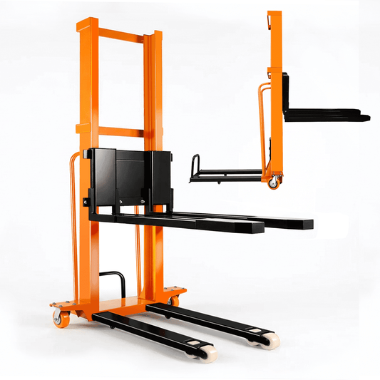 Vakiorn 1100 Lbs Electric Manual Pallet Stacker 63" Lift Height 1500W Powered Walkie Stacker with 48V 10Ah Battery Manual Hand Forklift Pallet Truck for Warehouse Logistics Workshop