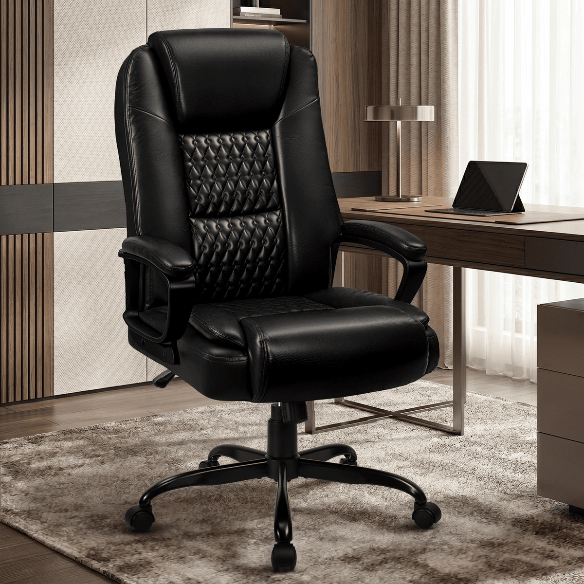 Waleaf Home Office Chair, 400LBS 8Hours Heavy Duty Design, Ergonomic High Back Cushion Lumbar Back Support, Computer Desk Chair, Big and Tall Chair for Work