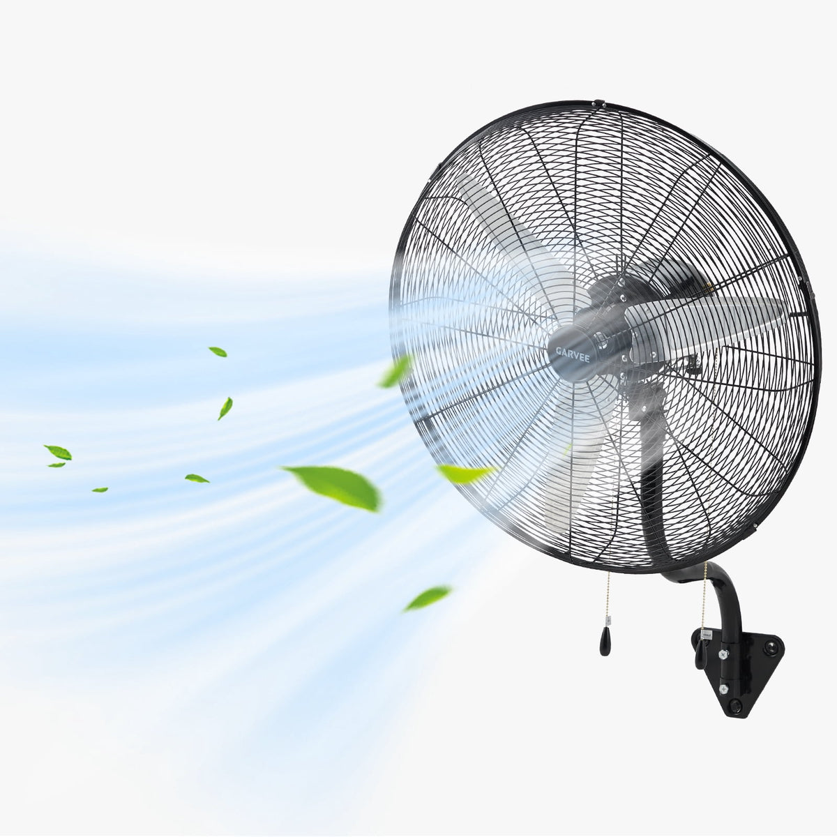Wall Mount Fan 26 Inch High Velocity Industrial Oscillating with Dual Pull Cord, 4900CFM Heavy Duty Metal Fan 3 Speeds for Garage Workshop Patio
