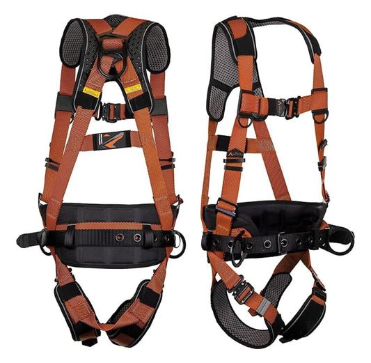 Warthog MAXX - Safety Harness for Construction – Fall Protection Equipment with Removable Belt and Lumbar Support, Side D-Rings, and Padding, OSHA & ANSI Compliant (L-XL)