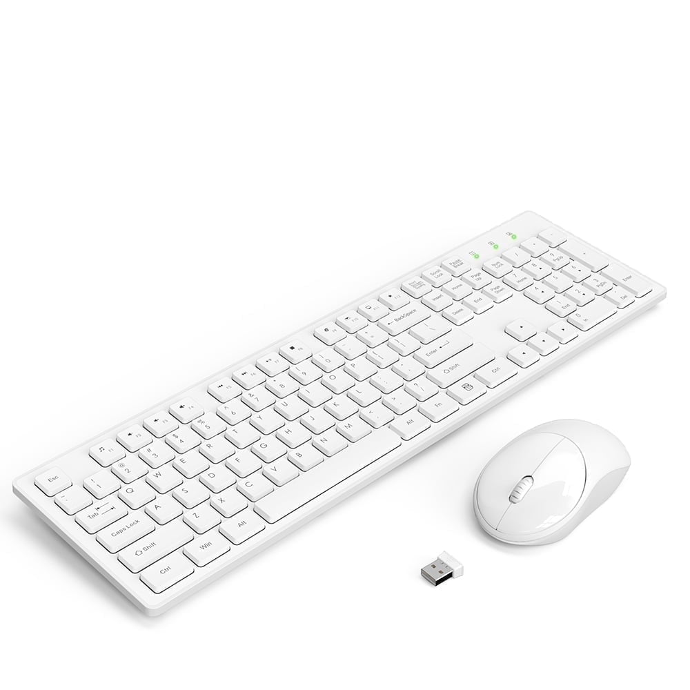Wireless Keyboard and Mouse Combo - Ergonomic Wave Rechargeable Keyboard with Soft Leather Wrist Rest, RGB Backlit -Black