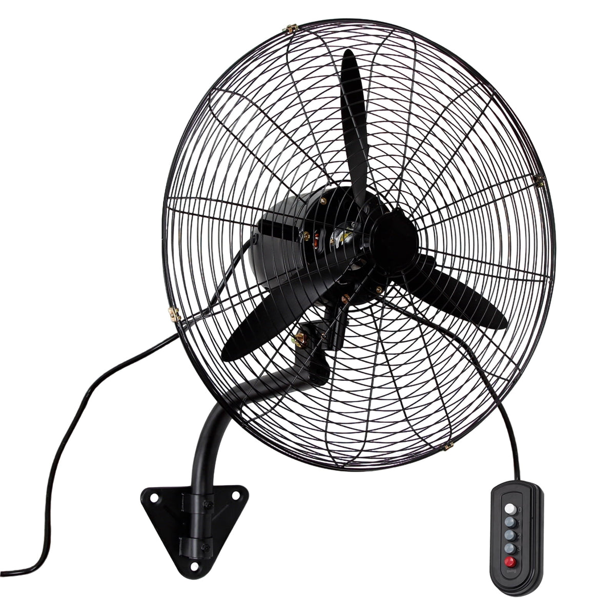 YXSC 30 Inch Industrial Wall Mount Fan, 11200 CFM High Velocity Oscillating Commercial Fan, 3-Speed Heavy Duty Metal Garage Warehouse Workshop Fan with Adjustable Tilt, 120W Motor, Black