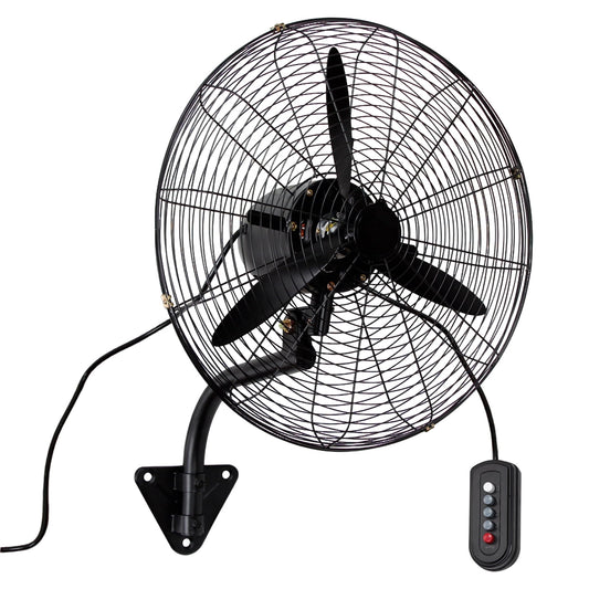 YXSC 30 Inch Industrial Wall Mount Fan, 11200 CFM High Velocity Oscillating Commercial Fan, 3-Speed Heavy Duty Metal Garage Warehouse Workshop Fan with Adjustable Tilt, 120W Motor, Black