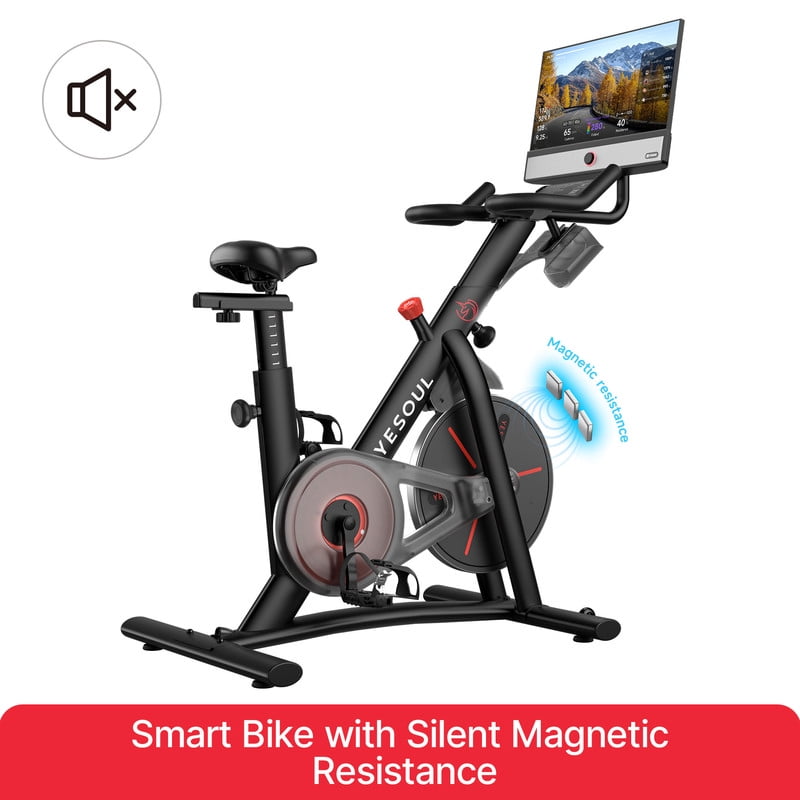 Yesoul - Exercise Bike G1M Plus w/ 1 year unlimit coach subscription, 21.5" HD screen, 6W speakers. real-time data display - Black