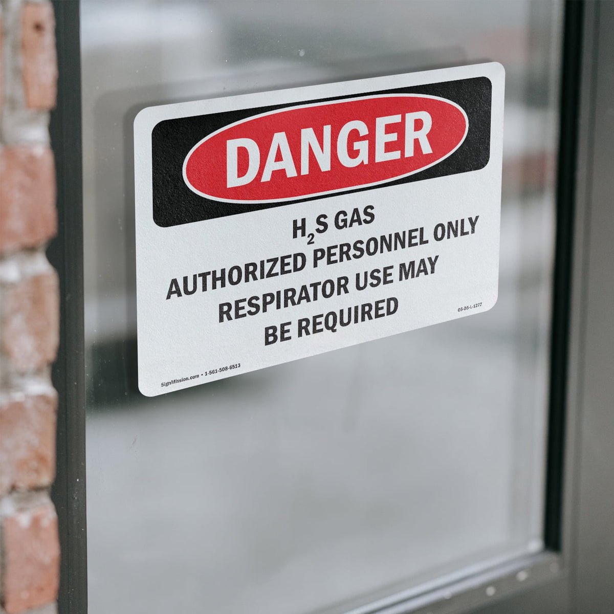 H2S Gas Authorized Personnel Only OSHA Danger Vinyl Decal Label 5 Inch x 3.5 Inch - 10 Pack