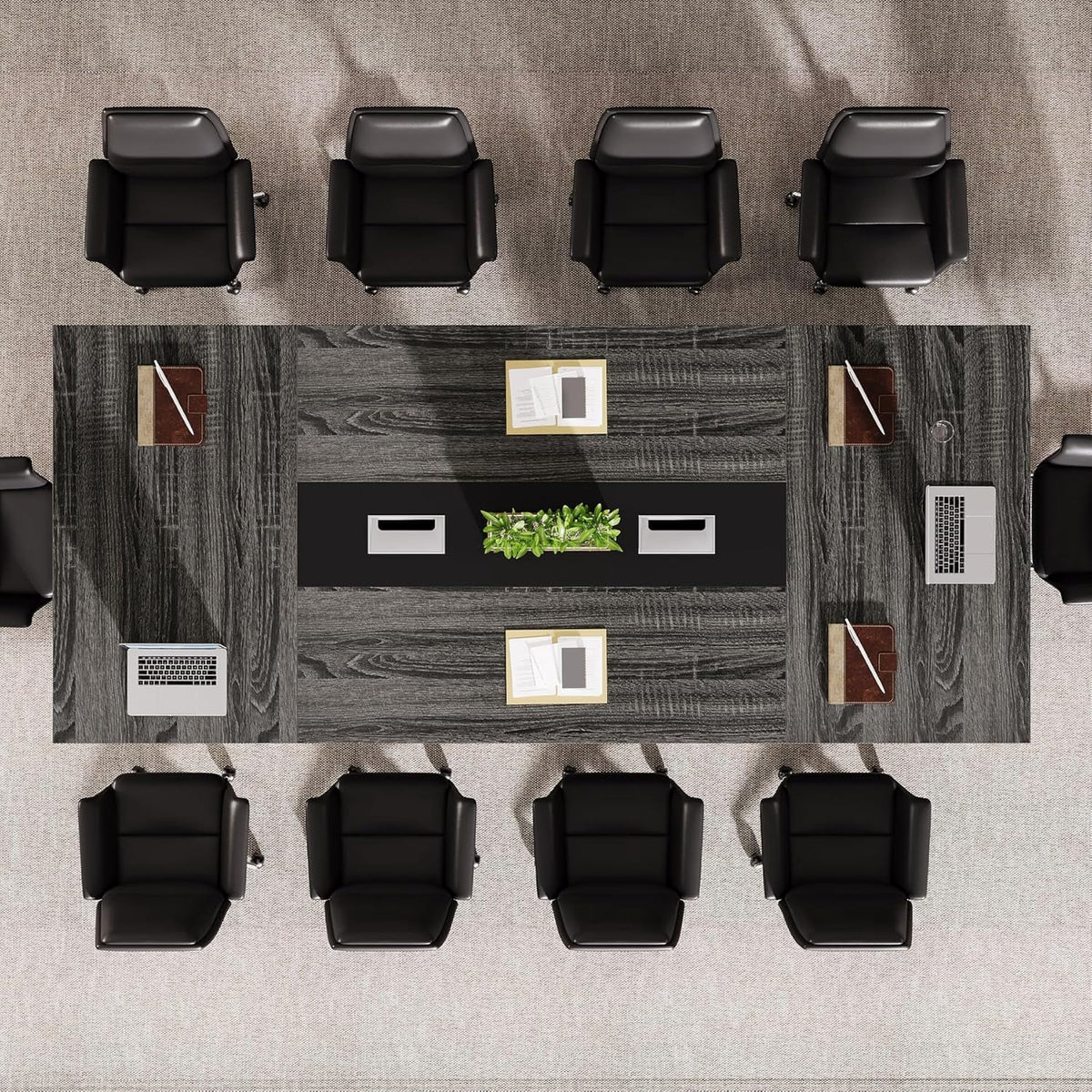 Tribesigns 8ft Conference Table, Large Meeting Table for 8-10 People, Business Seminar Furniture for Office Conference Room