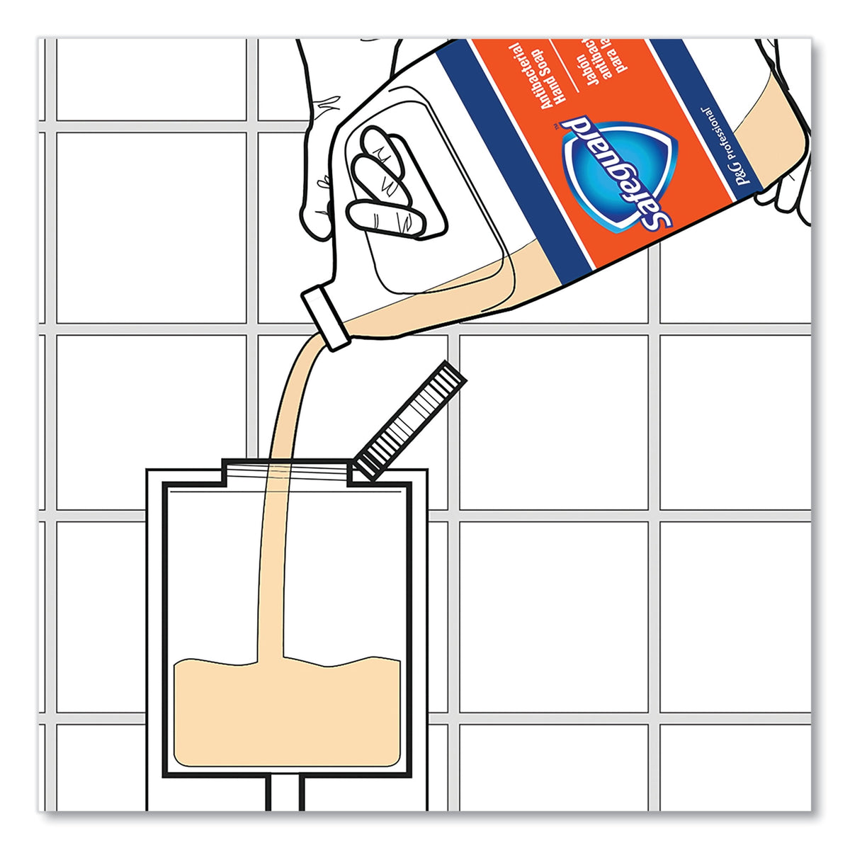 Safeguard Professional Antibacterial Liquid Hand Soap, Light Scent, 1 gal Bottle, 2/Carton