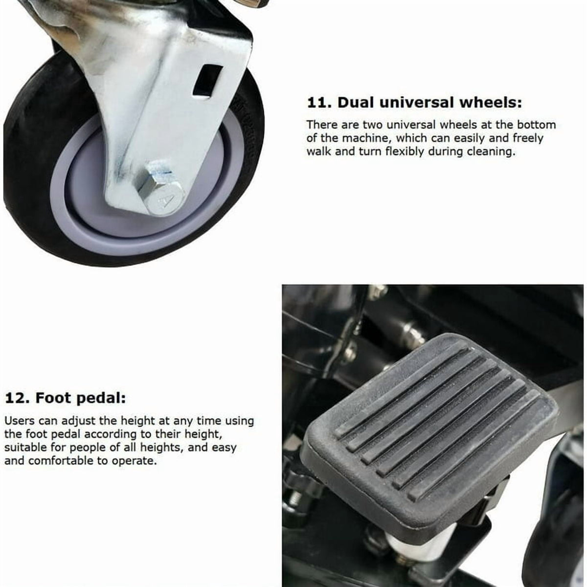 Commercial Auto Floor Scrubber Machine 20" Brush 160RPM Brush Speed 23.5 Gallons of Dual Tanks 110V