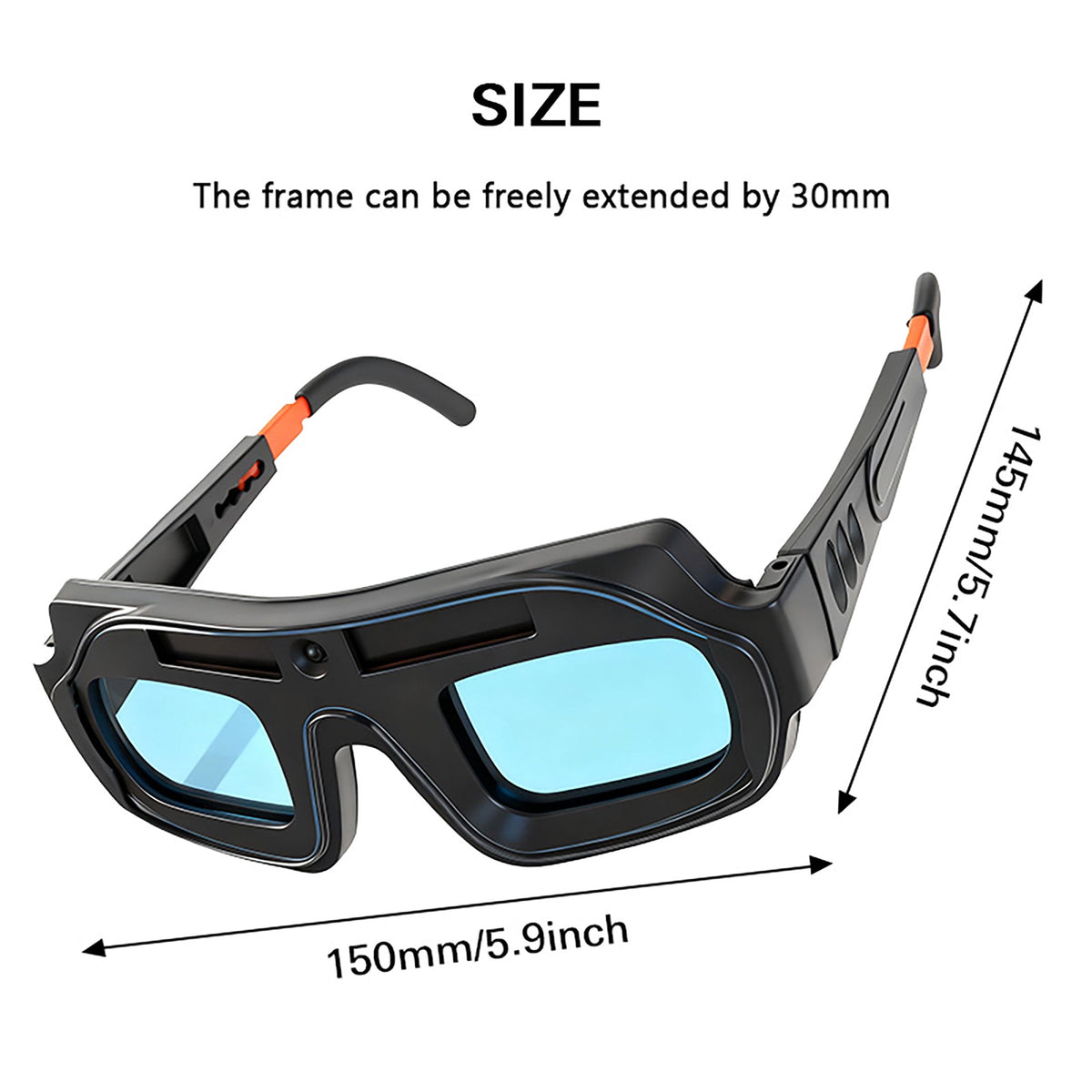 True Color Auto Darkening Welding Goggles with PC Lens, Solar Powered Welder Safety Glasses with Replacement Lenses Protective Eyewear