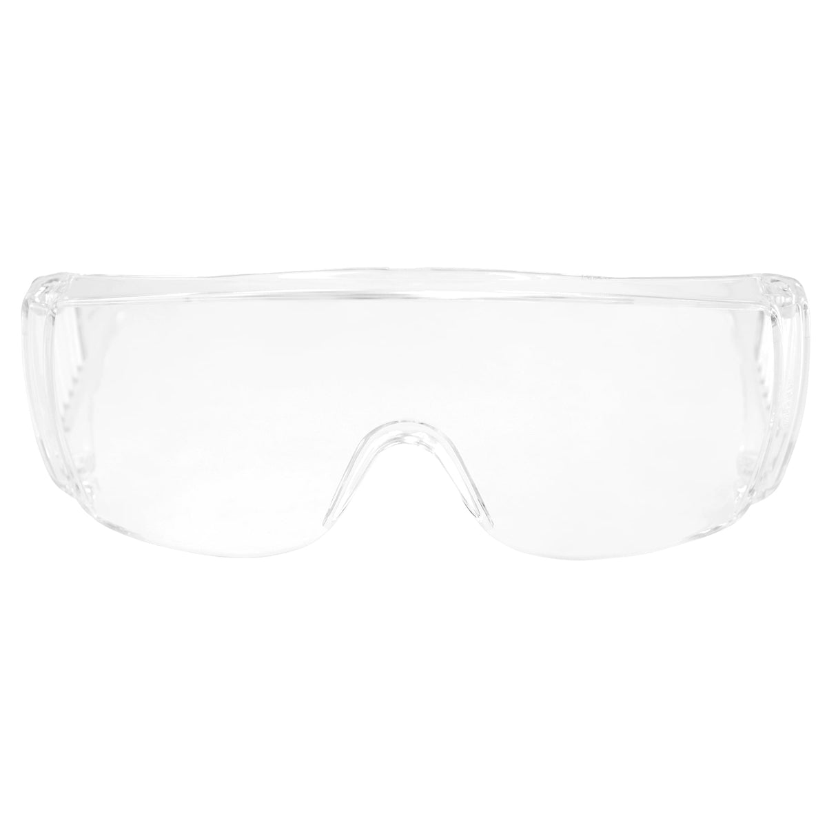 Global Vision Bulk 100 High Impact Safety Glasses, Goggles Fits Over The Glasses Clear Frame & Lens, Max UV Protection Side Shields, Anti-Glare Brow Guard