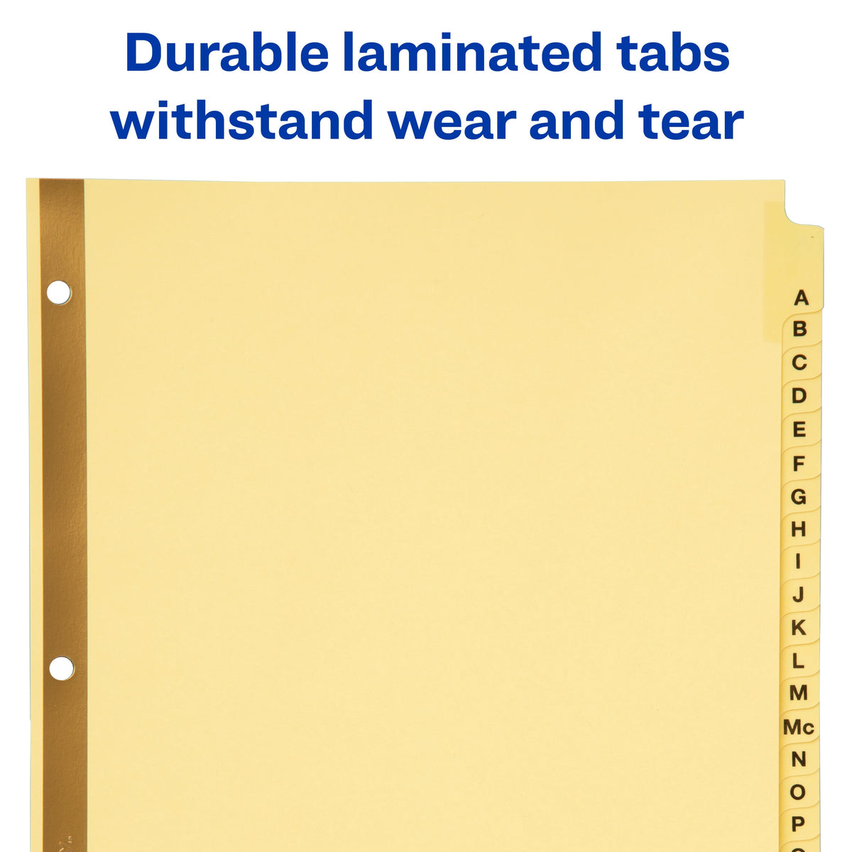 Avery® Laminated Preprinted Dividers, A-Z Tabs, 8 1/2" x 11", Set Of 25