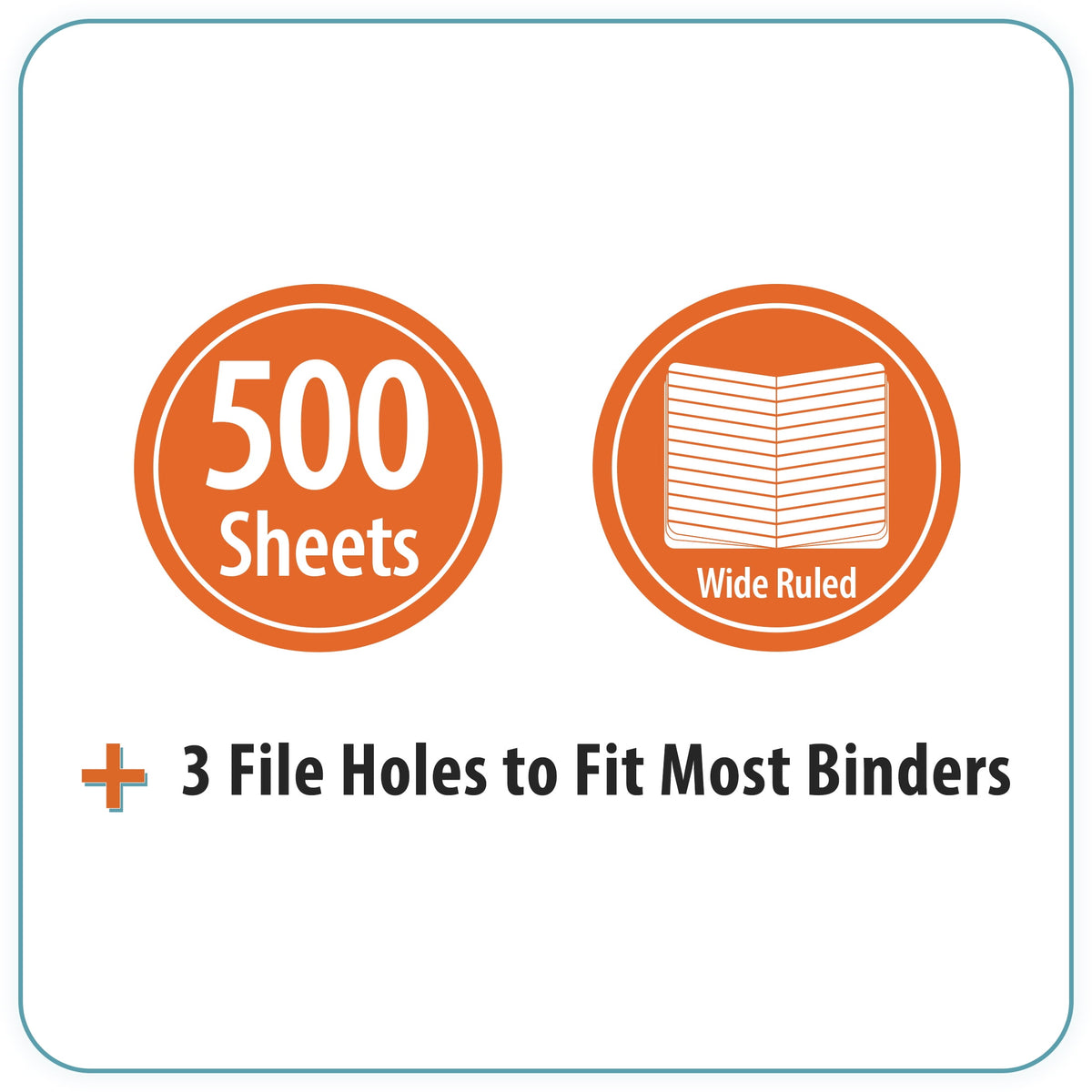 Pen+Gear Wide Ruled 8" x 10.5" Filler Paper, 500 Sheets