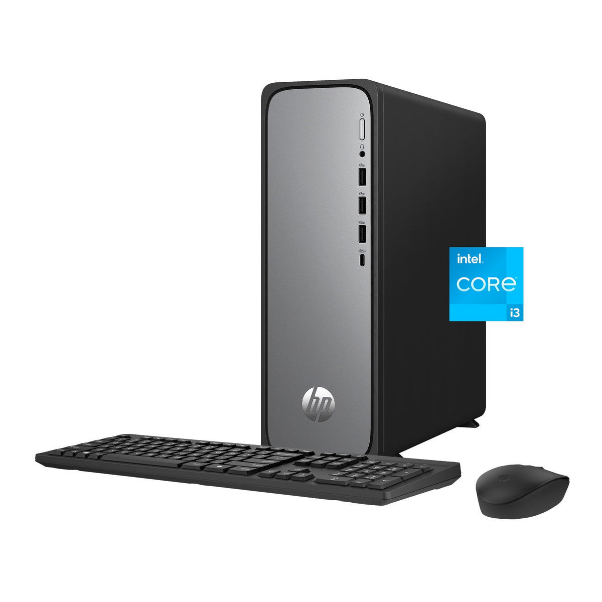 HP OmniDesk Slim Desktop PC Intel Core i3 8GB RAM 512GB SSD Windows 11 Home Meteor Silver