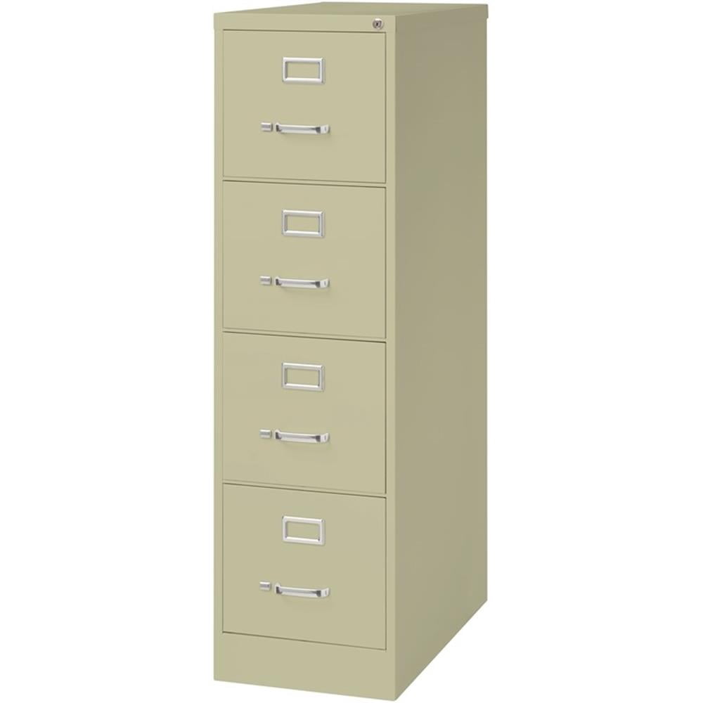 Pemberly Row 4 Drawer 26.5" Deep Letter File Cabinet in Light Gray, Fully Assembled