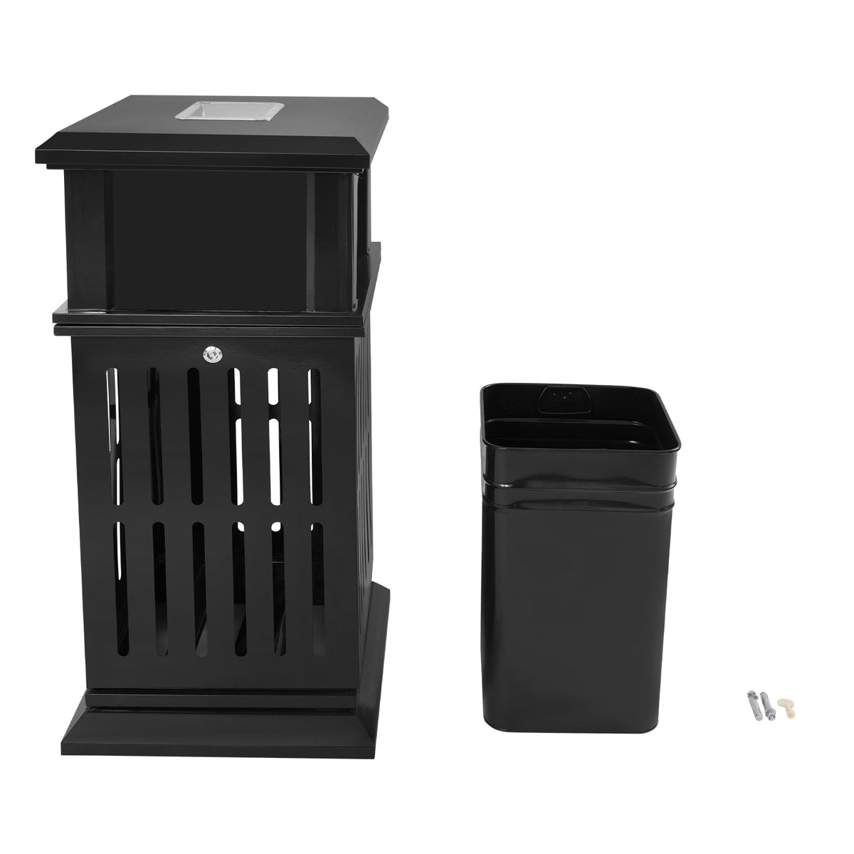 DDBESSIC Outdoor Trash Can Commercial Garbage Bin Heavy Duty Industrial Yard Garage Waste Container 15.74x15.74x35.43 in