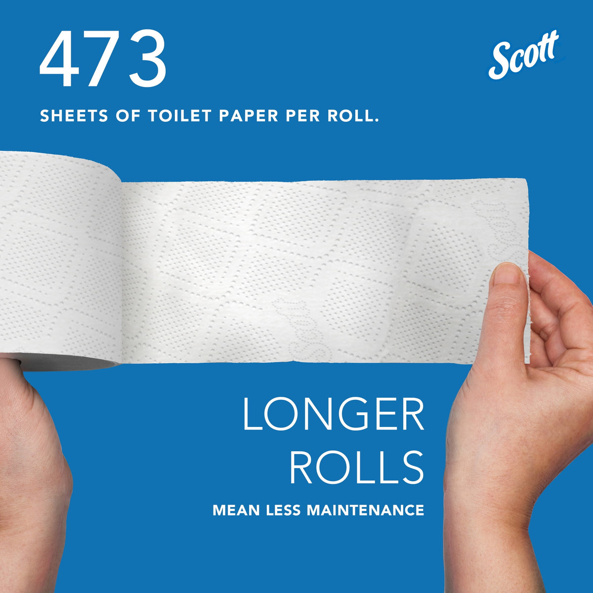 Scott® Professional 100% Recycled Fiber Standard Roll Toilet Paper, Bulk (13217), Elevated Design, 2-Ply, Individual Wrap (80 Rolls, 473 Sheets Each)
