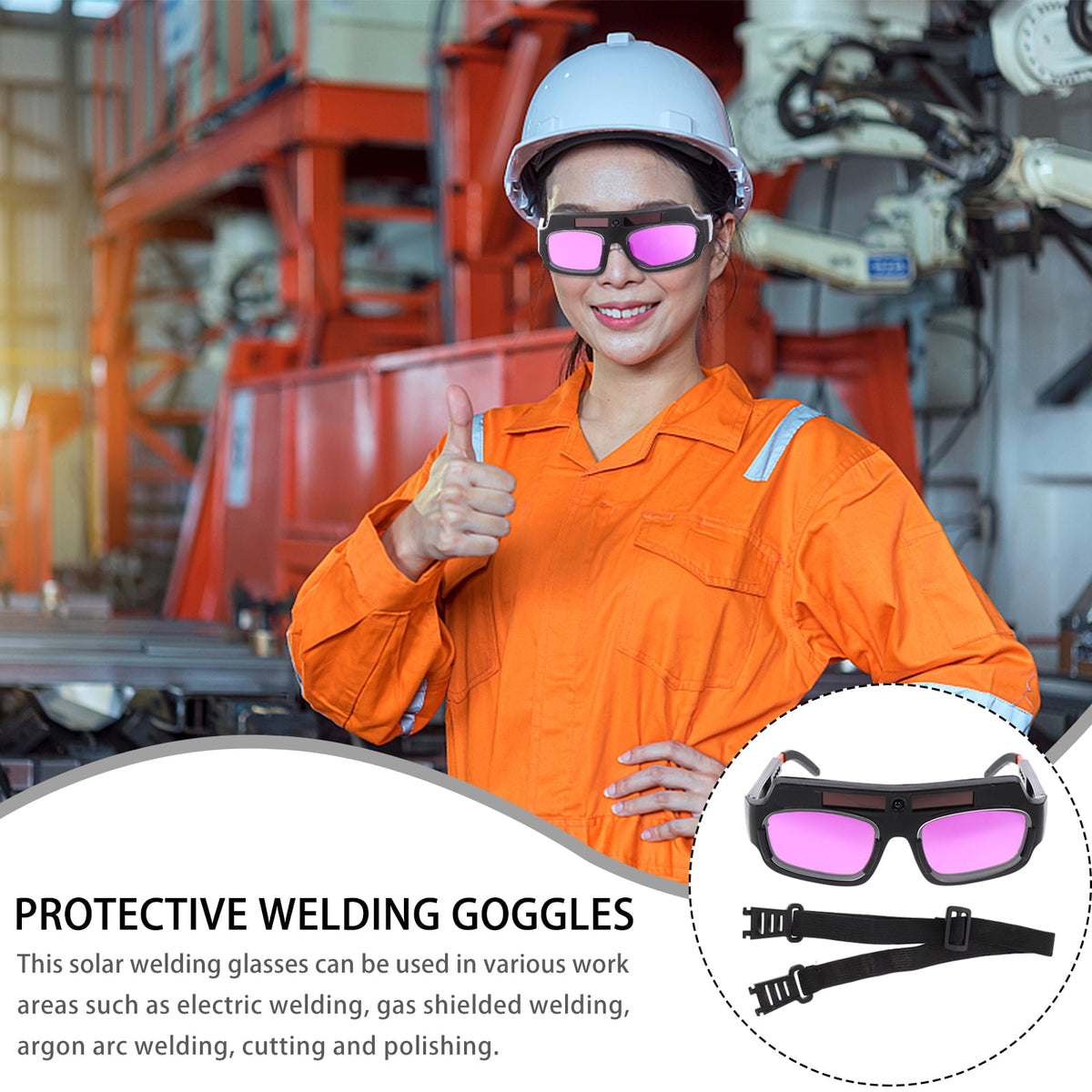 LOLIPPYY 1Pc Solar Rechargeable Welding Glasses with Anti Glare and Uv Protection Black Glasses