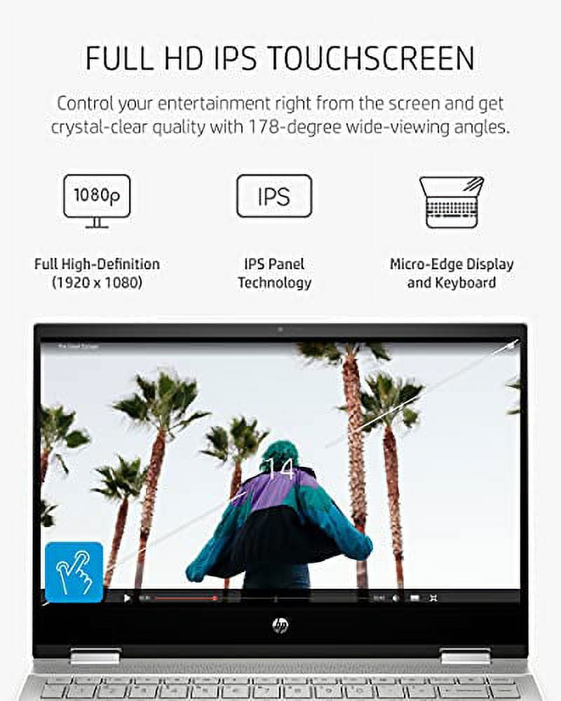 HP Pavilion x360 14” Touchscreen Laptop, 11th Gen Intel Core i5-1135G7, 8 GB RAM, 256 GB SSD Storage, Full HD IPS Display, Windows 10 Home OS, Long Battery Life, Work & Streaming (14-dw1024nr, 2021)