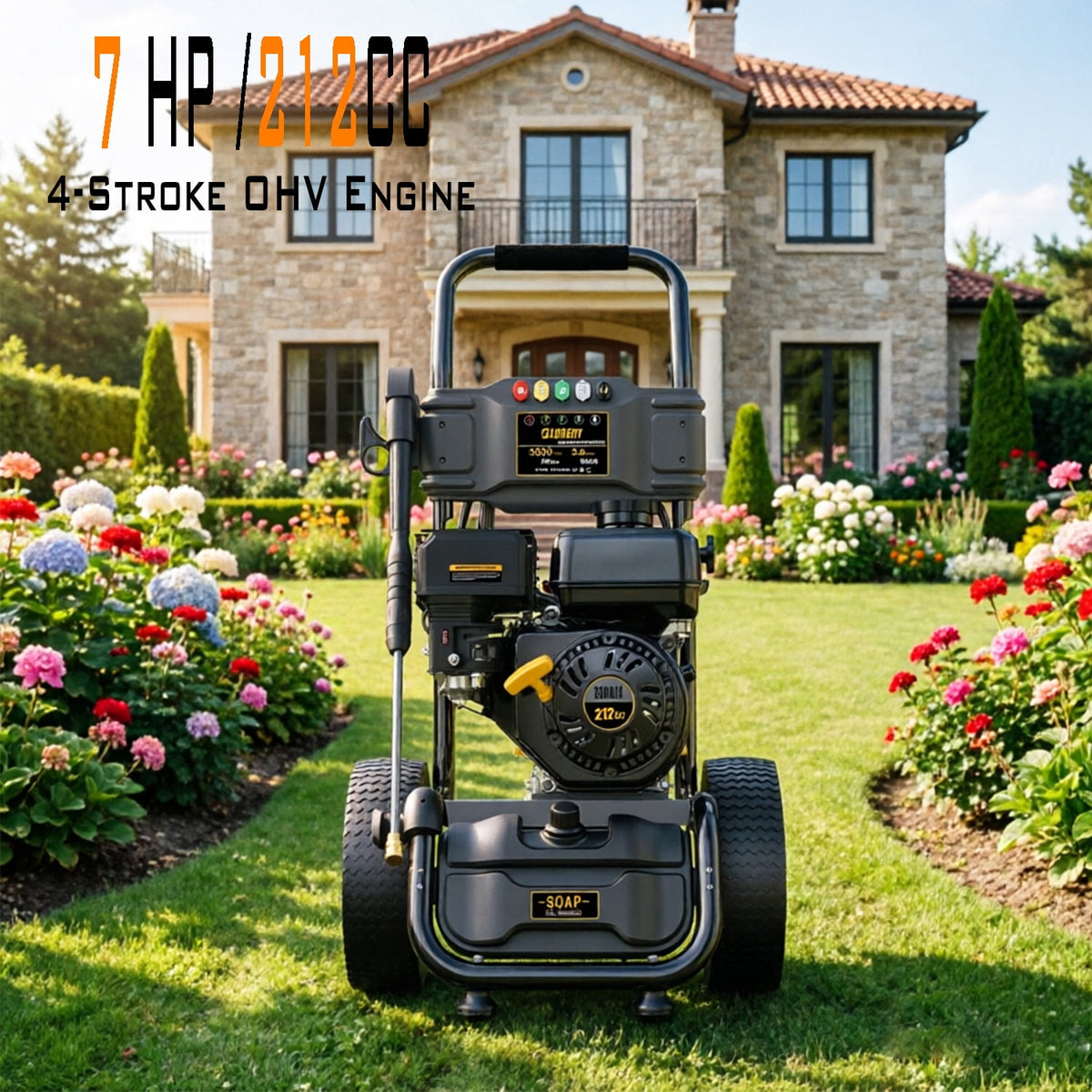 Heavy-Duty Gas Pressure Washer, 3500Psi at 2.6Gpm Power Washer,Portable, 30feet Pressure Hose,Industrial Style,Axial Cam Pump, for Siding, Driveway, House, Car, RV, Paint Preparation etc