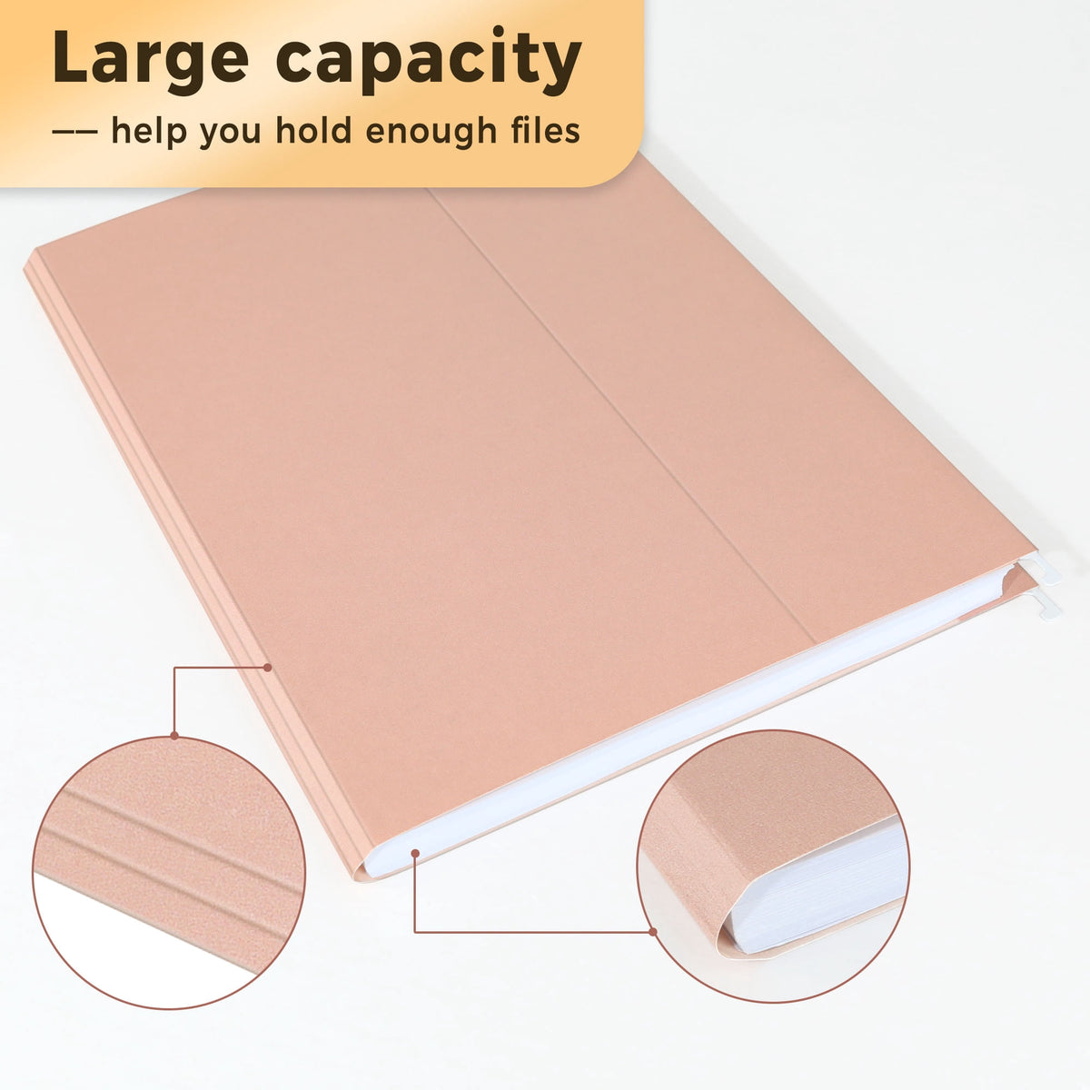 SUNEE 25 pack Pastel Colors Hanging File Folders with 1/5-cut Tabs