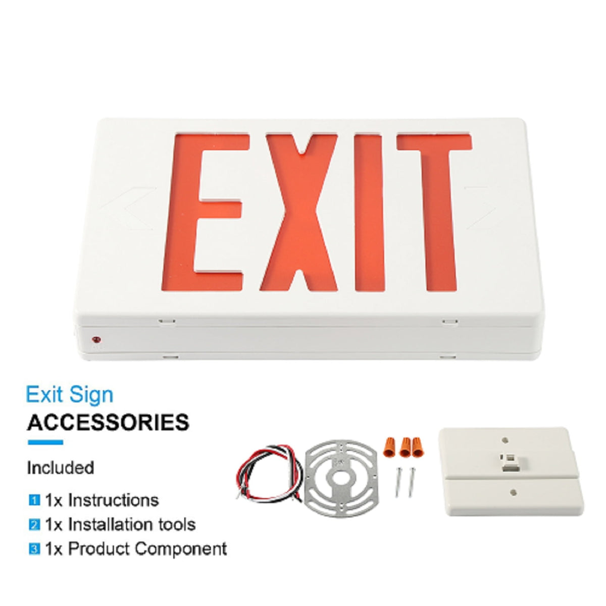 SPECTSUN 1 Pack Led Red Exit Light /Exit Emergency Light/Fire Exit Sign Light/Lighted Exit Sign- 120-277VAC, UL Certified.