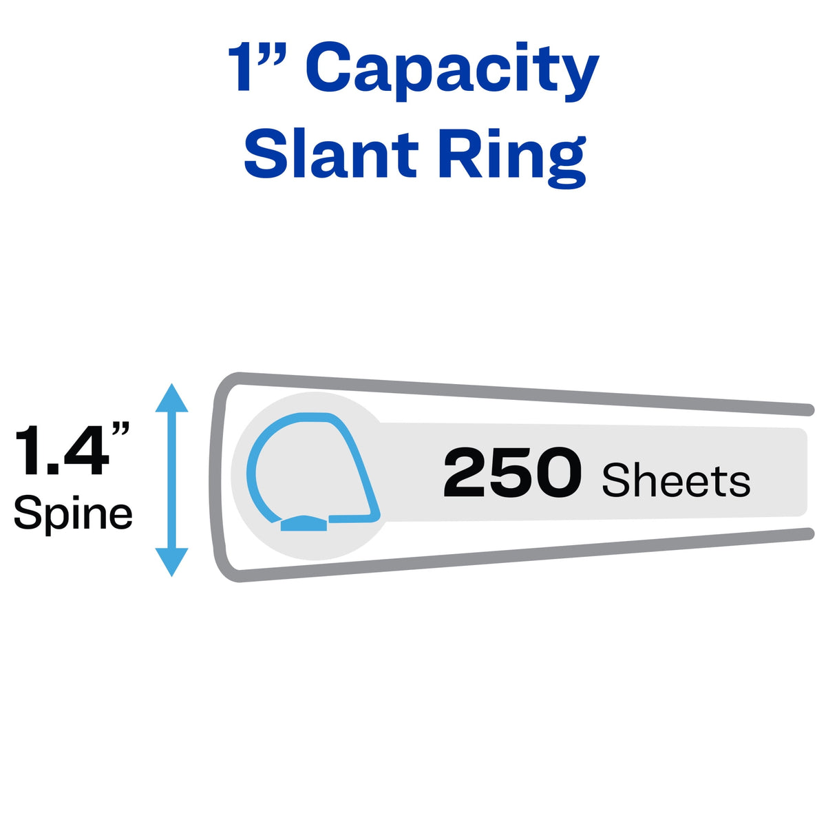Avery Heavy Duty View Binder, 1", White, Slant Ring, One-Touch, 250 Sheet Capacity, 1 Binder