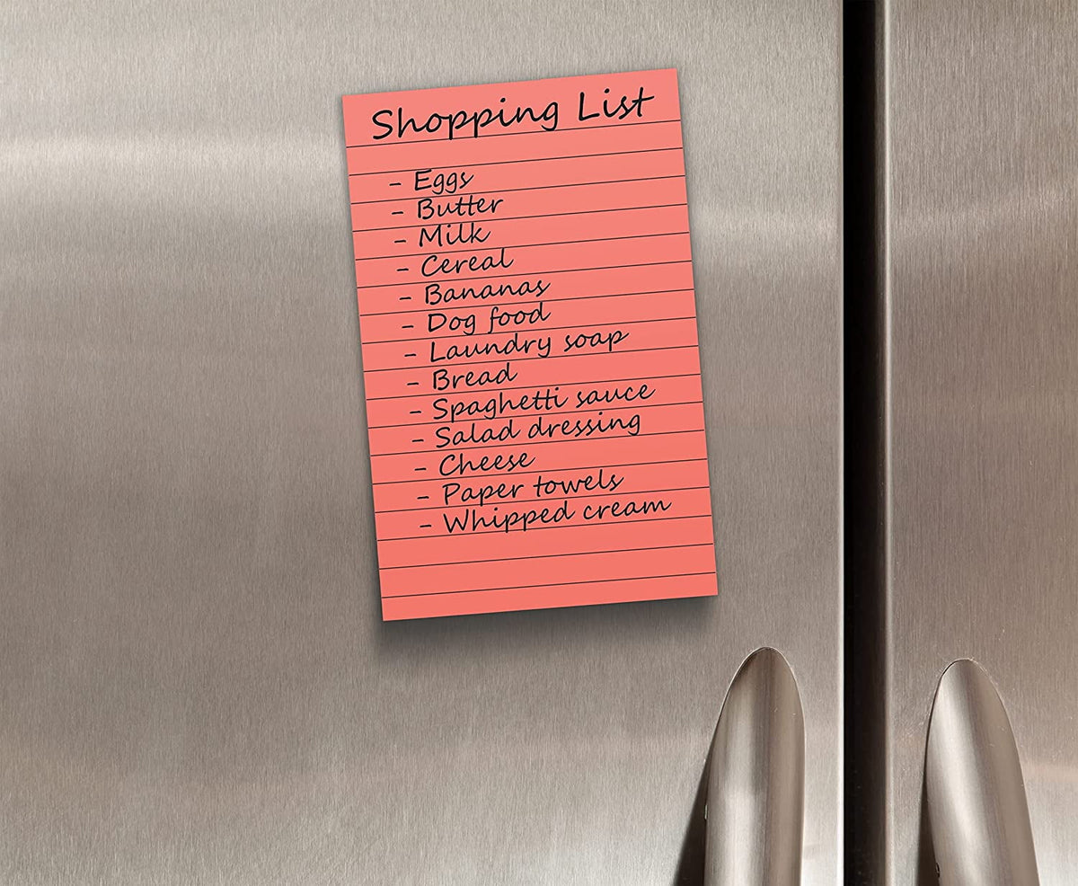Better Office Products Lined Sticky Notes, 4" x 6", Assorted Colors, 10 Pads