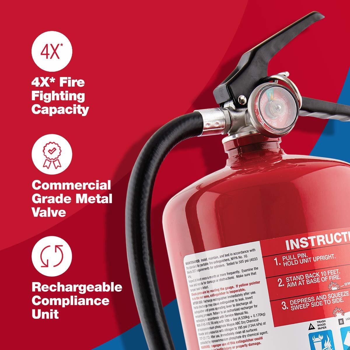 First Alert PRO10 10lbs Fire Extinguisher UL Rated Heavy Duty Commercial Use