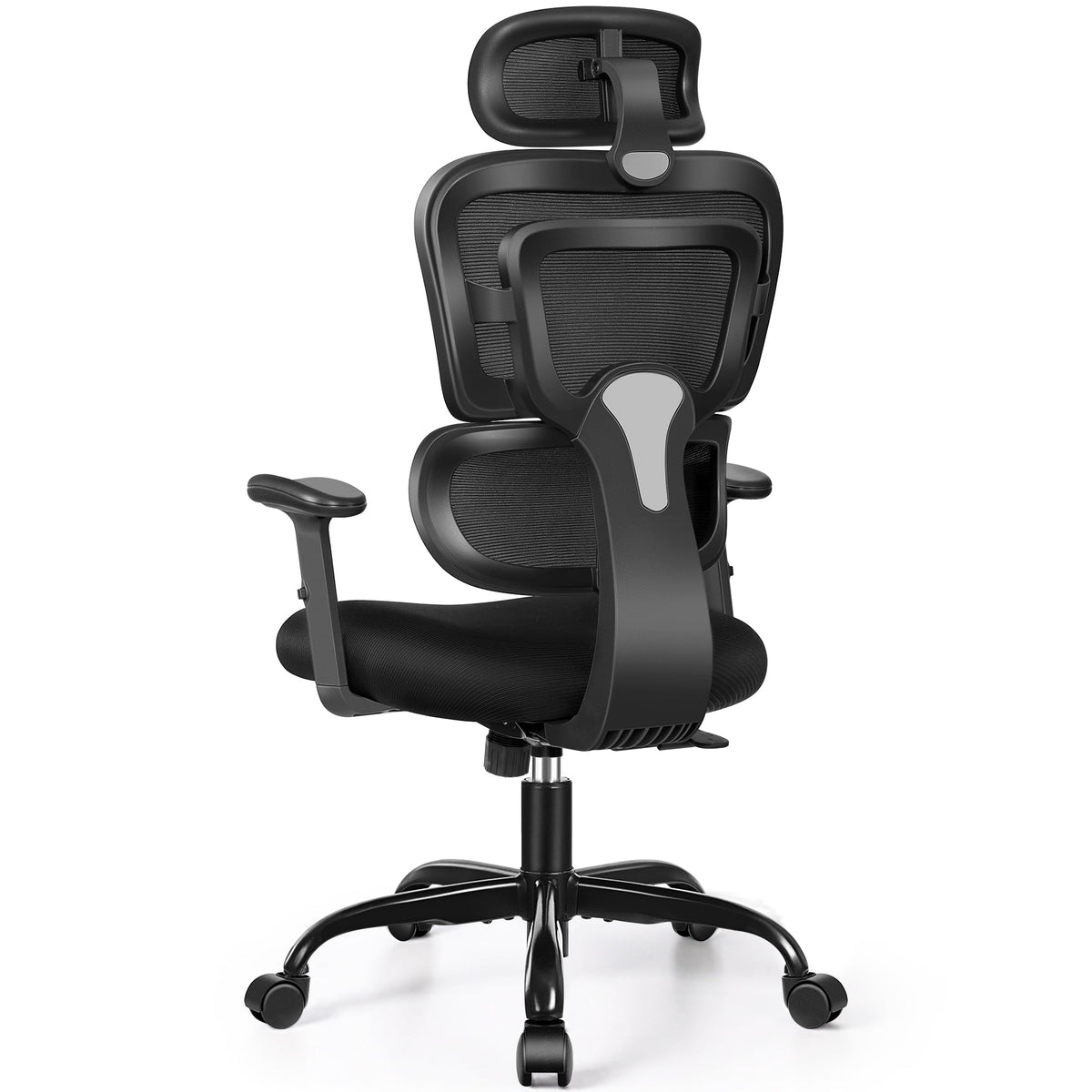 COOLHUT Ergonomic Office Chair, High Back Desk Chair, Breathable Mesh Computer Chair with Lumbar Support, Comfy Foam Cushion Home Office Chair, 300lbs, Black