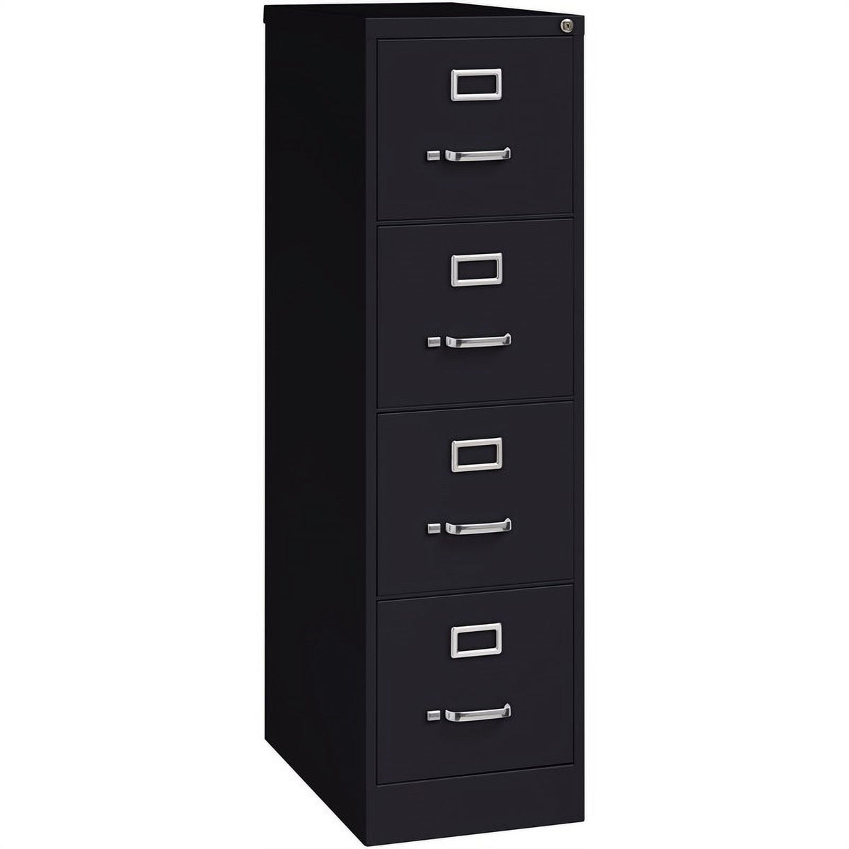 Pemberly Row 4 Drawer Steel 25" Deep Letter File Cabinet in Black