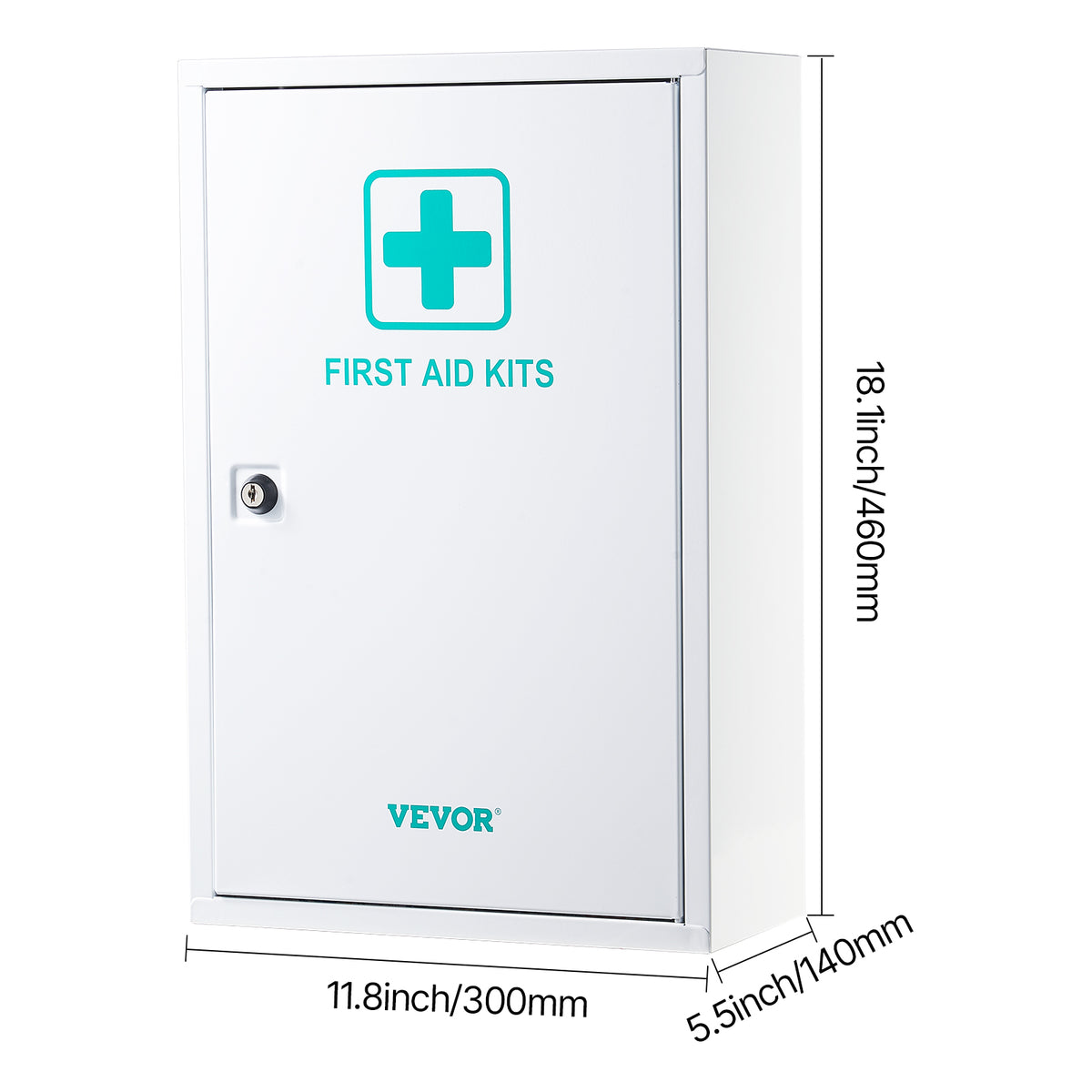 VEVOR 3-Shelf First Aid Cabinet, 1000 Pieces, Large Capacity First Aid Kit, Wall Mounted Medicine Cabinet, OSHA & ANSI 2015 (Class A), Industrial Emergency Metal Med Box, for Business and Worksite