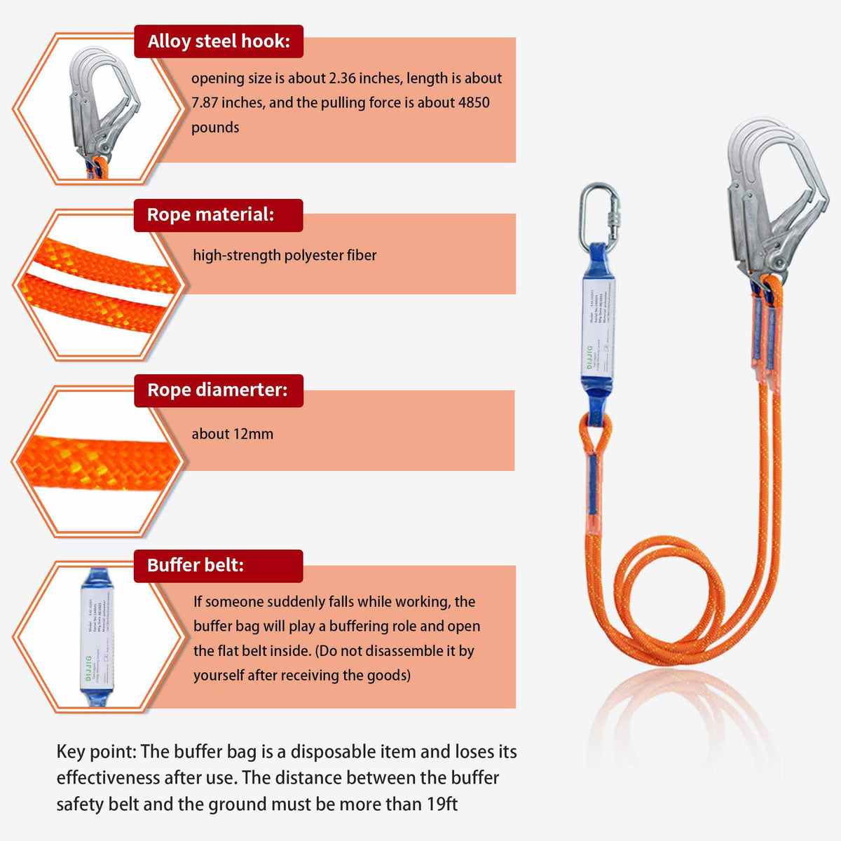 Fall Arrest Safety Harnesses Full Body Protection Red Roofing Harness Construction Harness 5 Point Adjustment Harness Back Padded,arneses de seguridad para construcción ANSI/ASSP Compliant