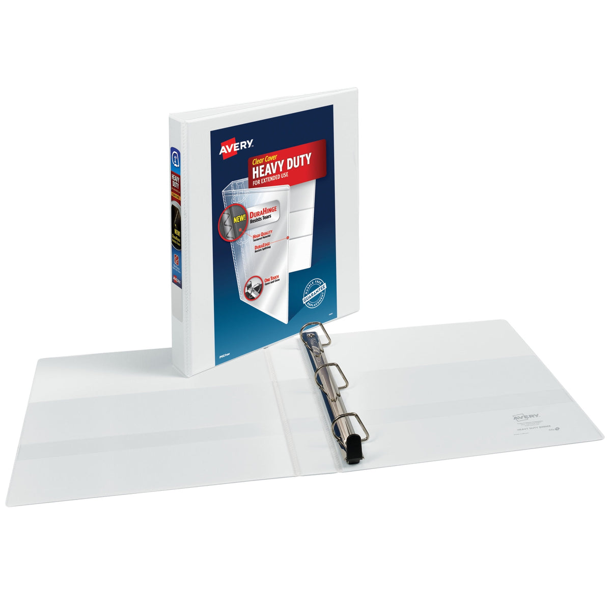 Avery Heavy Duty View Binder, 1", White, Slant Ring, One-Touch, 250 Sheet Capacity, 1 Binder