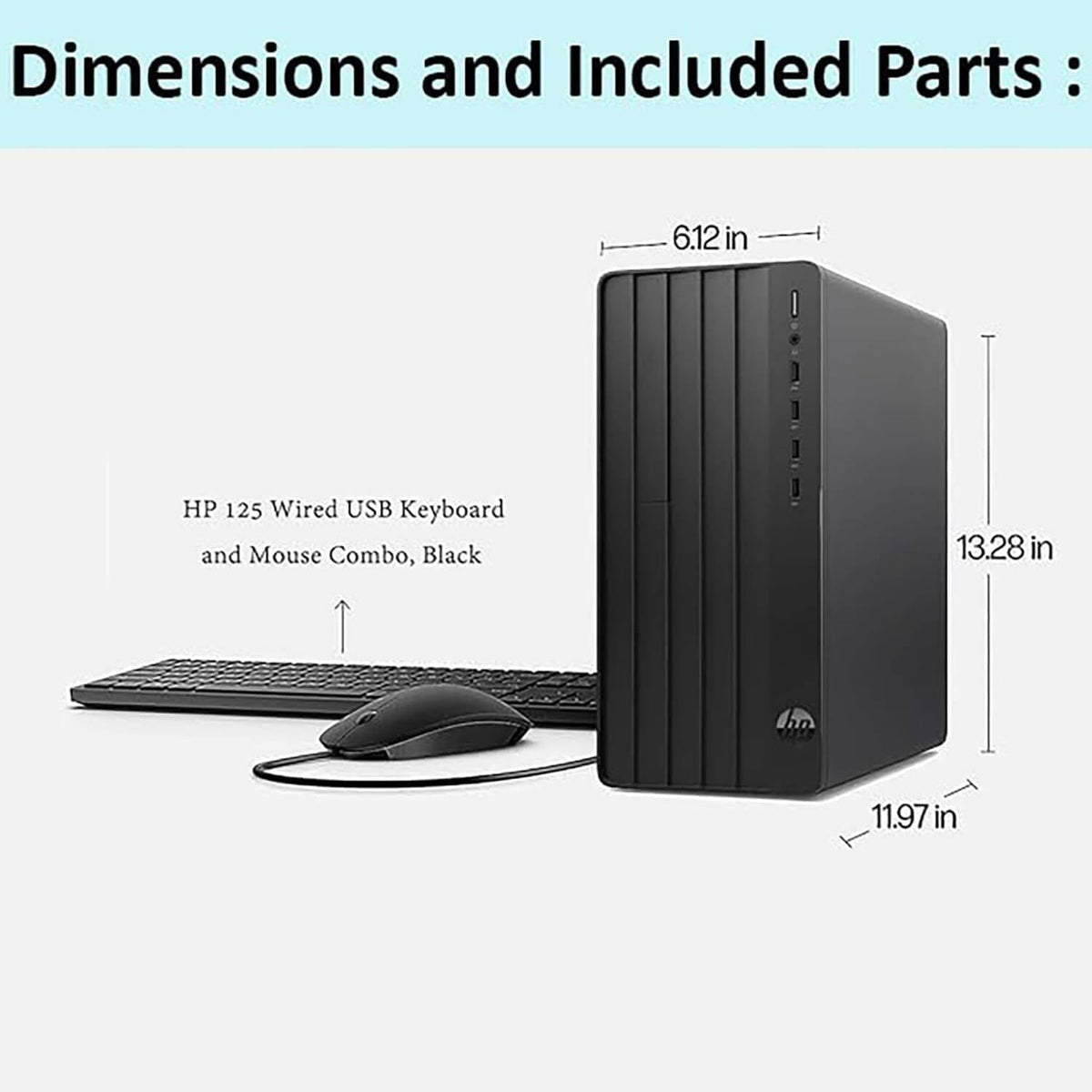 HP Pro Tower 290 G9 Business Desktop Intel 12th Gen 4 Core Processor 16GB RAM 512GB SSD Windows 11 Pro WiFi RJ-45 HDMI VGA Keyboard and Mouse