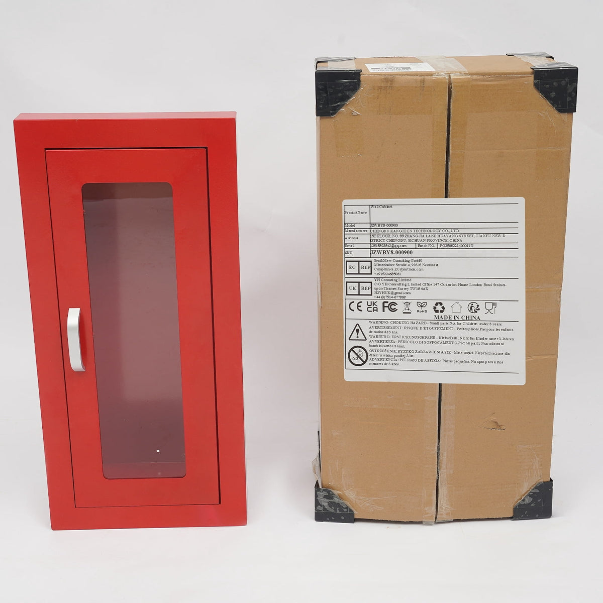 Commercial Fire Extinguisher Cabinet Semi Recessed Extinguisher Wall Cabinet for Home&Commercial Use