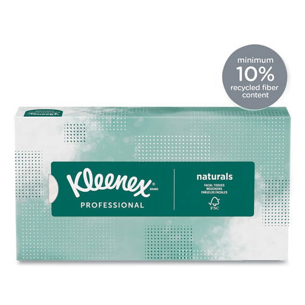 Naturals Facial Tissue for Business, Flat Box, 2-Ply, White, 125 Sheets/Box | Bundle of 2 Boxes