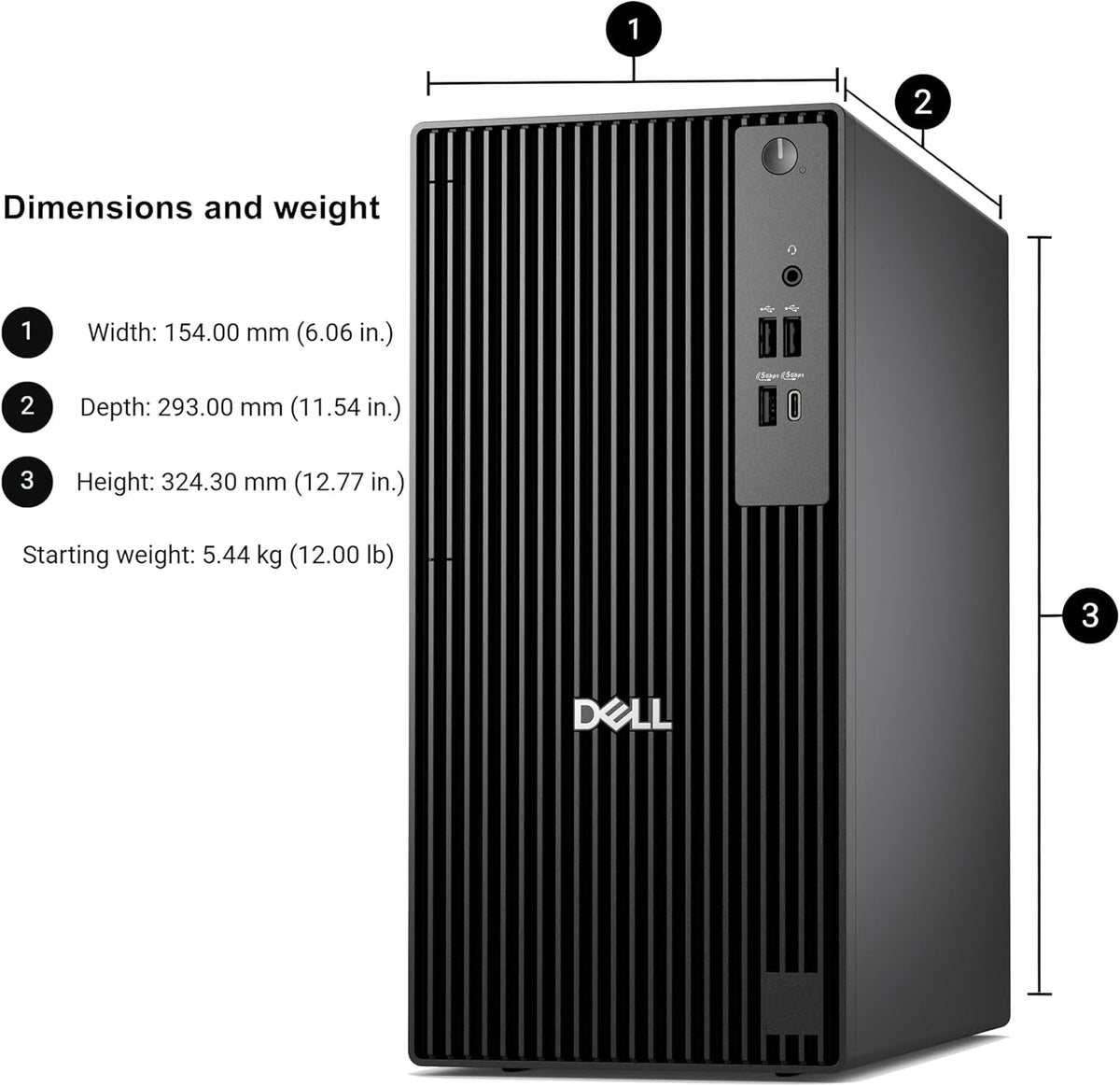 Dell 2026 Pro Desktop Computers Tower PC for Home & Business, Copilot AI, 14th Gen i3-14100 Processor, 16GB DDR5 RAM, 512GB PCIe SSD, Wi-Fi 6, Bluetooth 5.3, DisplayPort, HDMI, USB-C, Windows 11 Pro