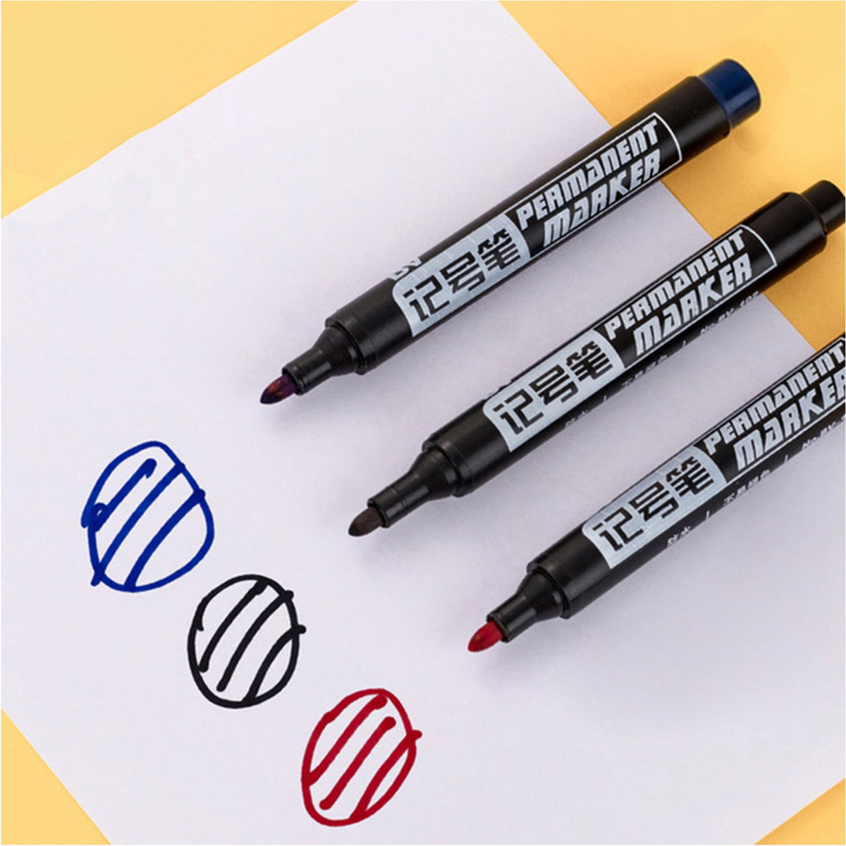 SIEYIO Permanent Marker Medium Point Black/Red/Blue Office Stationery Marking Writing Tool for Plastic Canvas Glass Mugs 10 Set