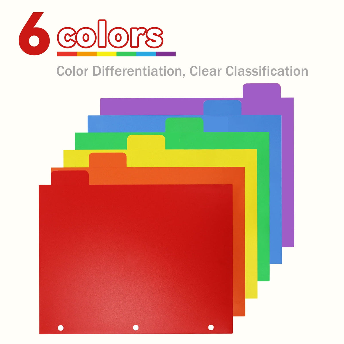 AGCAN 24 Pcs 3 Ring Binder Dividers with Tabs, Plastic File Dividers Binder Index Dividers with One Front Pocket and Tab, Multicolor, AGCAN Letter Size (9.8×11.2 Inch)