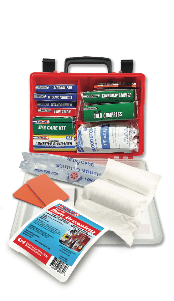 Rapid Care First Aid 839-1-12AN Premium Commercial Grade 25 Person First Aid Kit, Exceeds OSHA/ANSI 2015 Standards, In Detachable Wall Mountable Poly Case