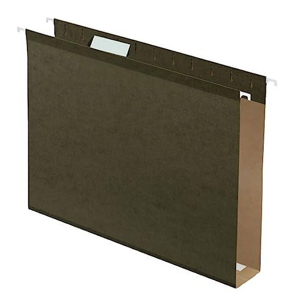 Pendaflex Extra Capacity Poly-laminate Hanging File Folders, Letter Size, 25/Pkg-Green, 1/5 Cut Tab