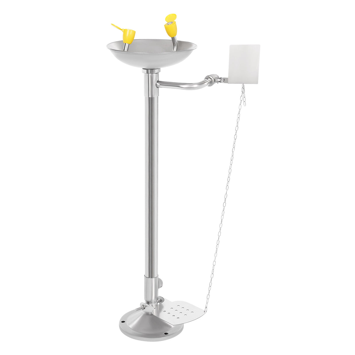 TFCFL Lab Standing Eyewash Station Stainless Steel Eye Shower Washing Unit 0.2-0.4MPa