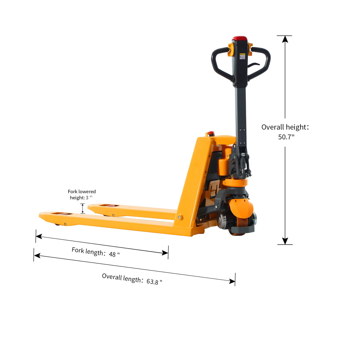 APOLLOLIFT Electric Pallet Jack 3300lb Cap. Lithium Battery Walkie Pallet Truck 48x27" Fork Size