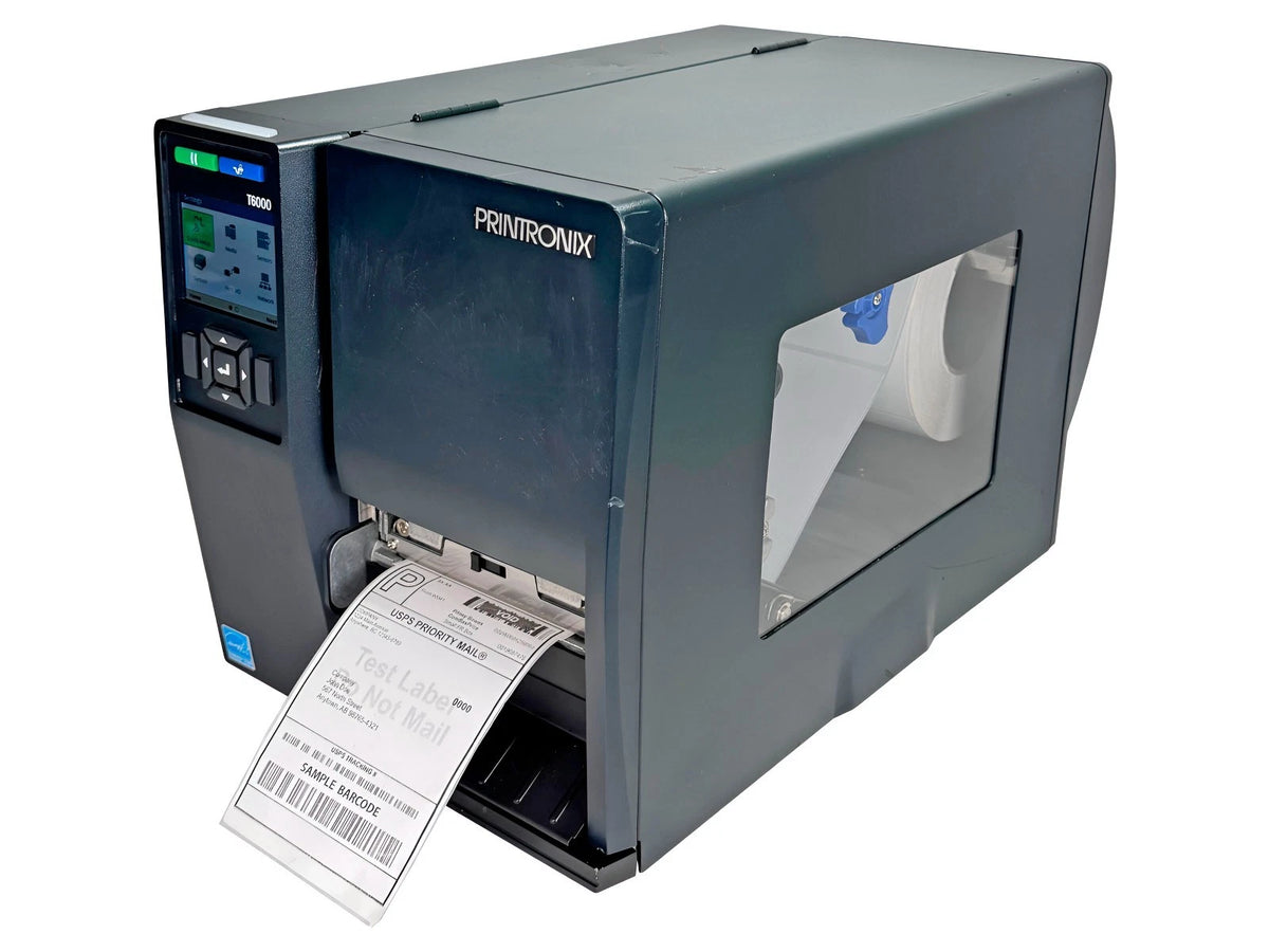 Restored Printronix T6000 T6304 Industrial Thermal Transfer Label Printer – 4-Inch, 300 DPI, USB, Serial, Ethernet Connectivity (Refurbished)