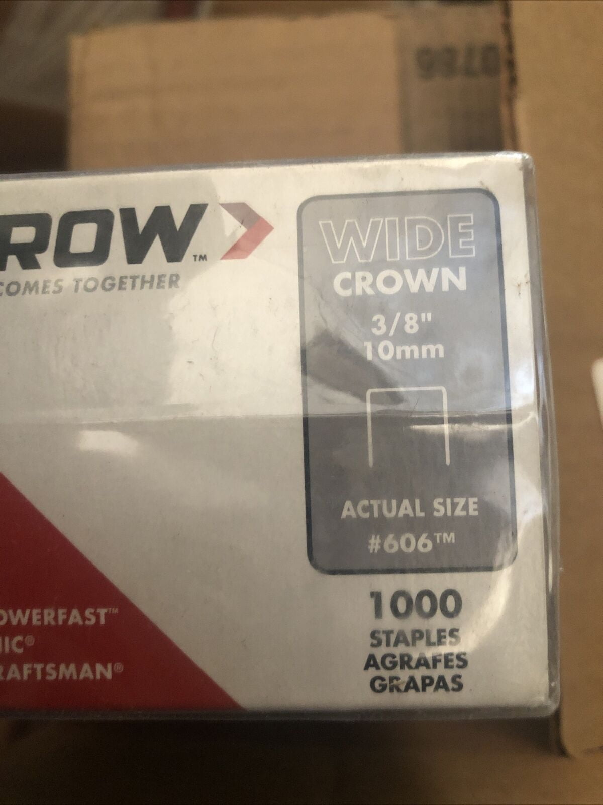 Arrow 60630 Wide Crown Heavy Duty Staples, 3/8", 1000 Count,