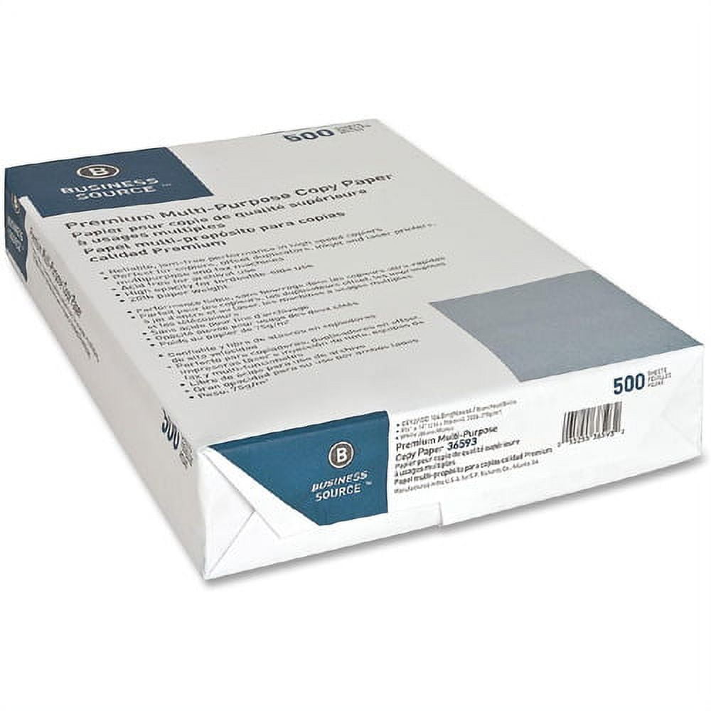 Business Source Premium Multipurpose Copy Paper Legal - 8 1/2" x 14" - 20 lb Basis Weight - 5000 / Carton - White