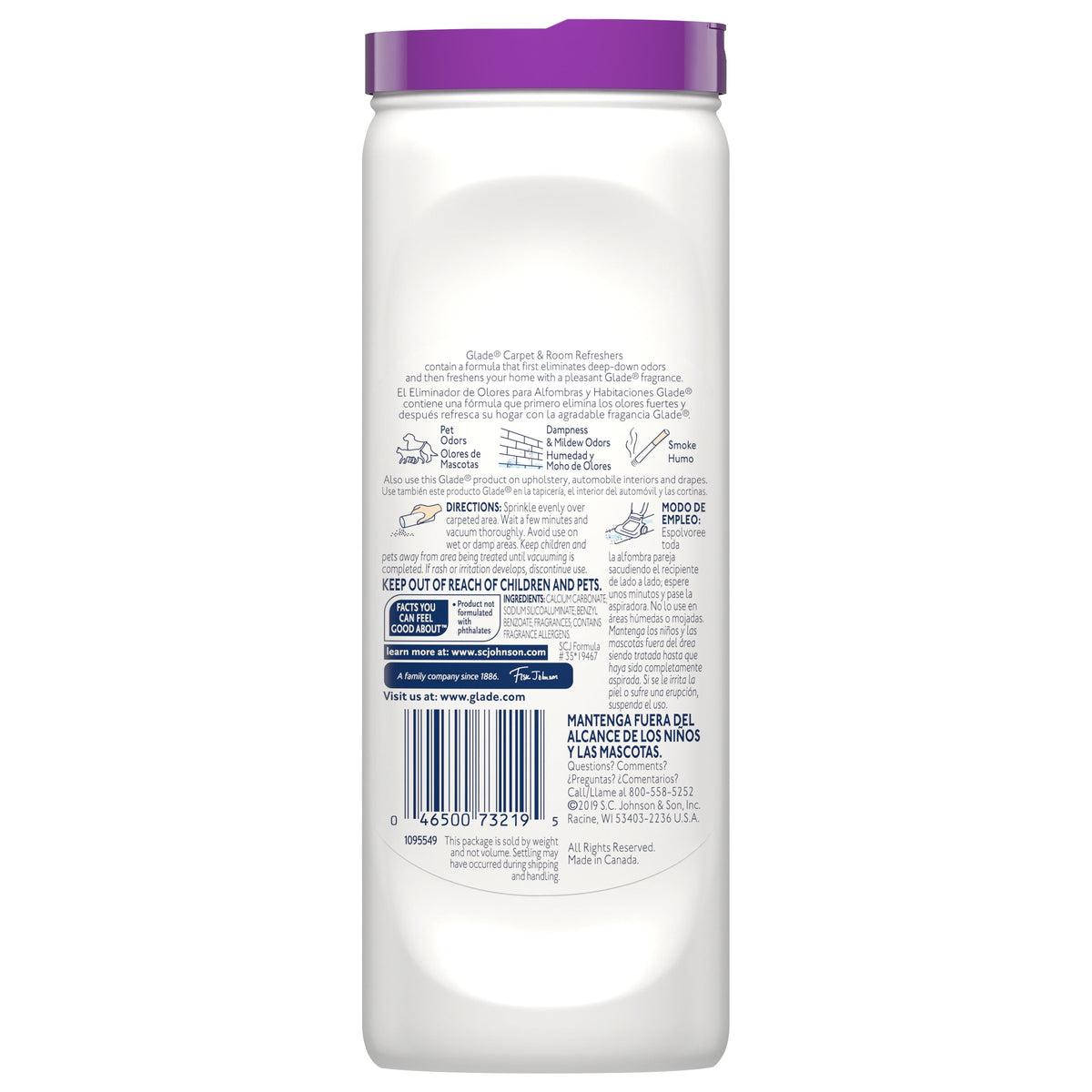 Glade Carpet & Room Freshener 1 CT, Lavender & Peach Blossom, 32 OZ. Total, Air Freshener
