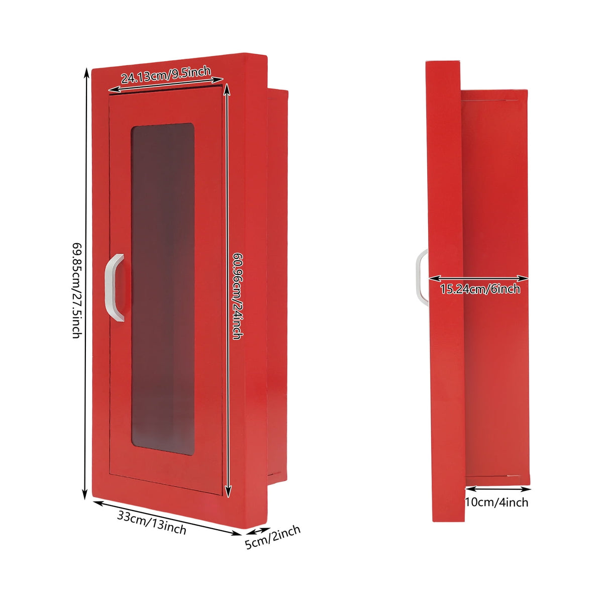 Commercial Fire Extinguisher Cabinet Semi Recessed Extinguisher Wall Cabinet for Home&Commercial Use