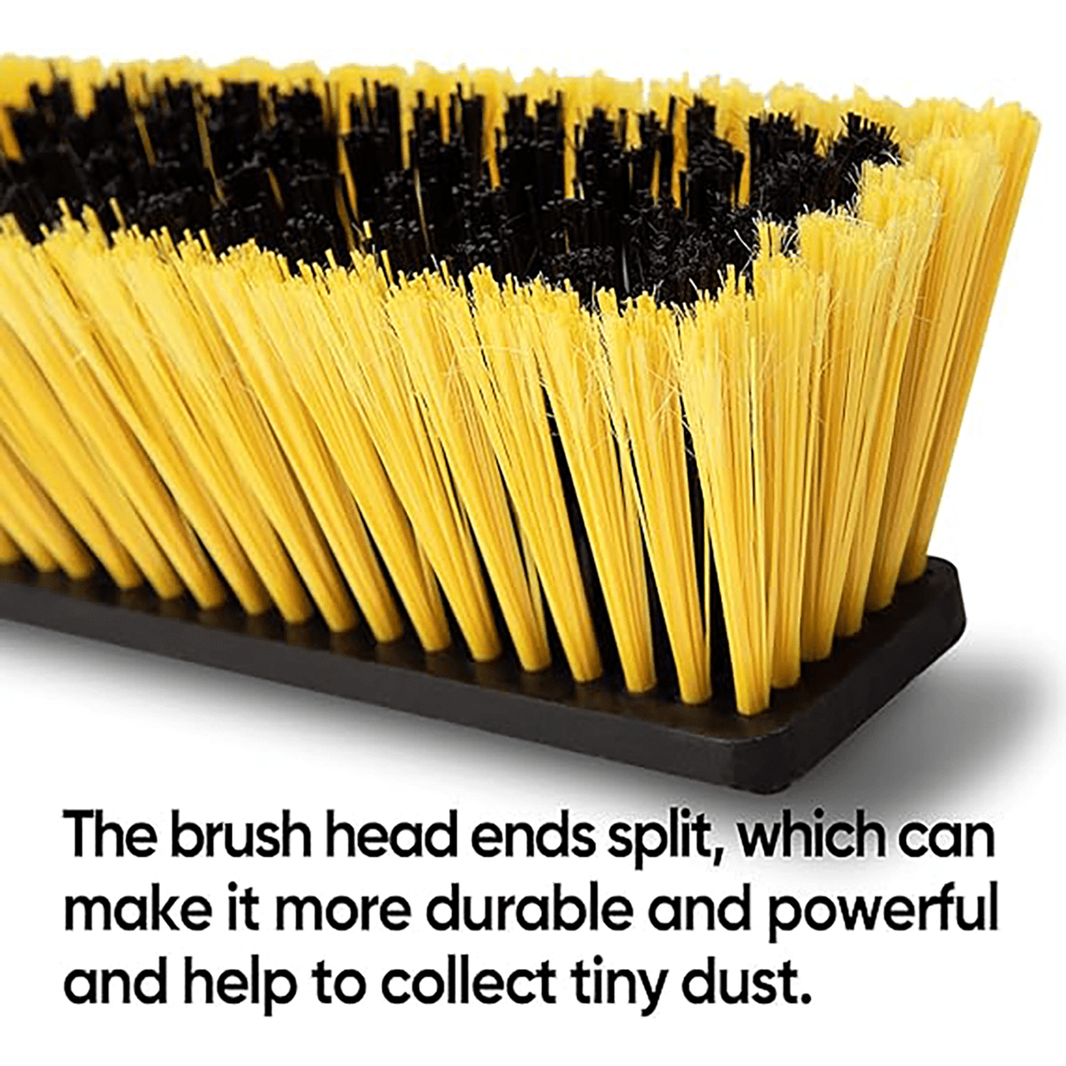 Yocada Heavy Duty Push Broom Brush 24" Wide with 65.3" Iron Pole for Outdoor Indoor Cleaning, Yellow