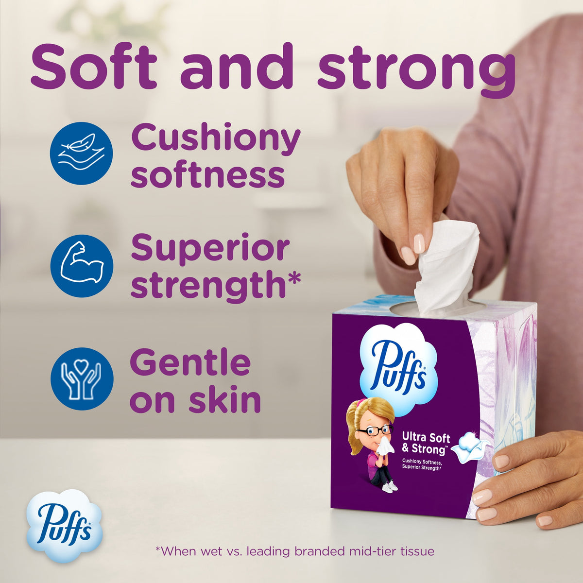 Puffs Ultra Soft Facial Tissues, 4 Count
